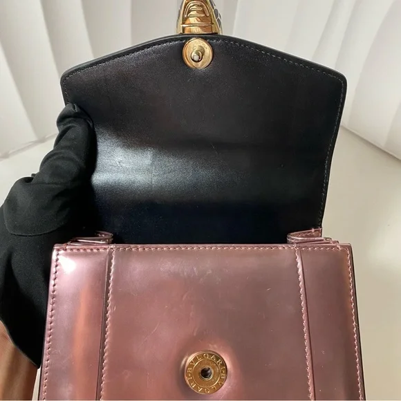 BVLGARI Serpenti Forever Metallic Leather Top Handle Bag - Picture 7 of 13